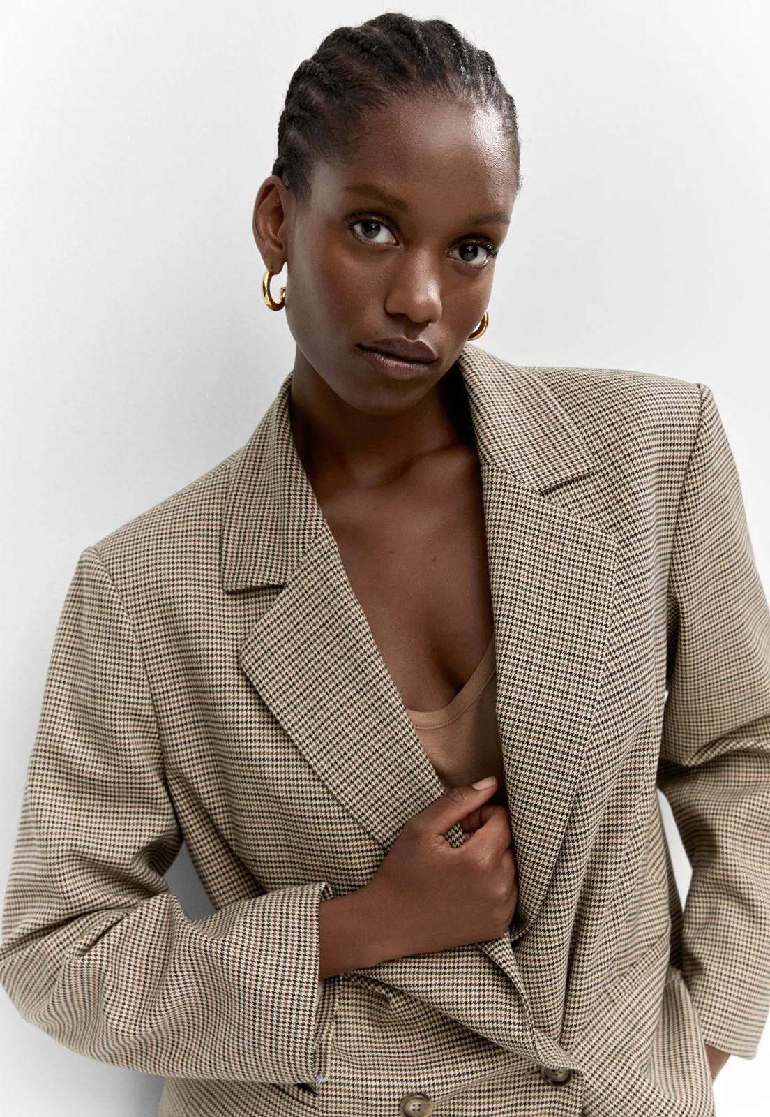 Blazer Mango Xadrez Bege | Dafiti (BR)