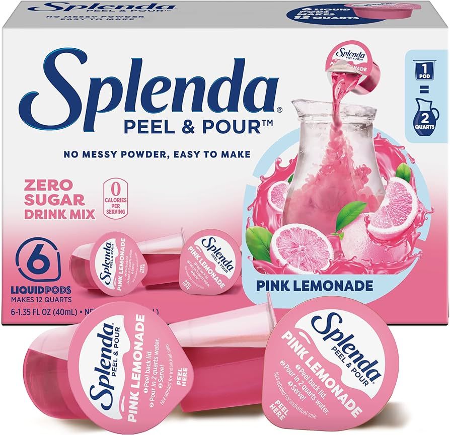 Splenda Peel and Pour Zero Calorie Drink Mix, Naturally Flavored Sugar Free Concentrate, 6 Multi ... | Amazon (US)