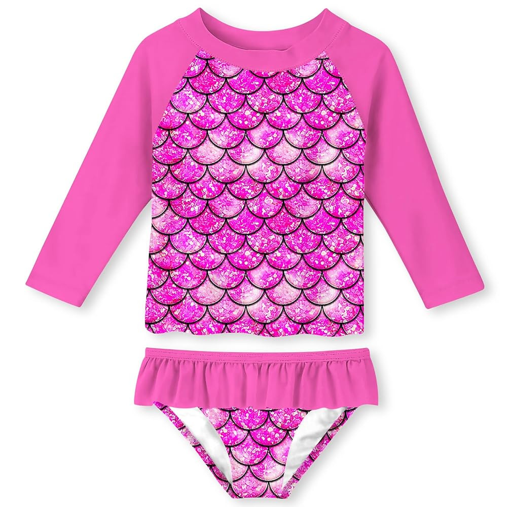 UNIFACO Toddler Girls Swimsuit Rashguard Set Summer Beach Breathable Tankini with UPF 50+ Sun Pro... | Amazon (US)