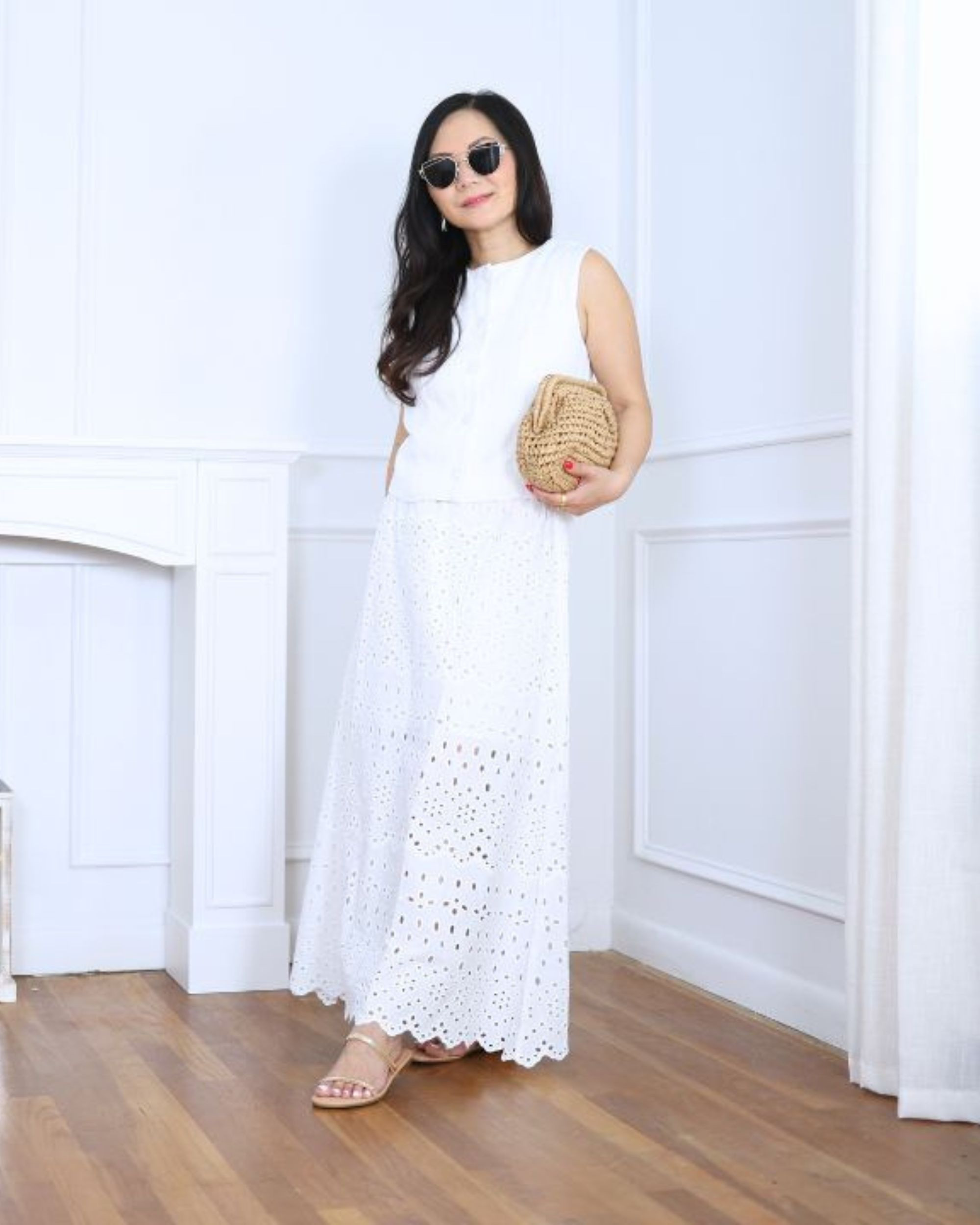 This linen vest from Abercrombie (S) has such a clean, tailored feel. I love it with this flowy eyelet skirt from H&M. Added a straw pouch and sandals to keep the look light and summery without feeling too dressed up.

#LTKOver40 #LTKStyleTip #LTKPetite