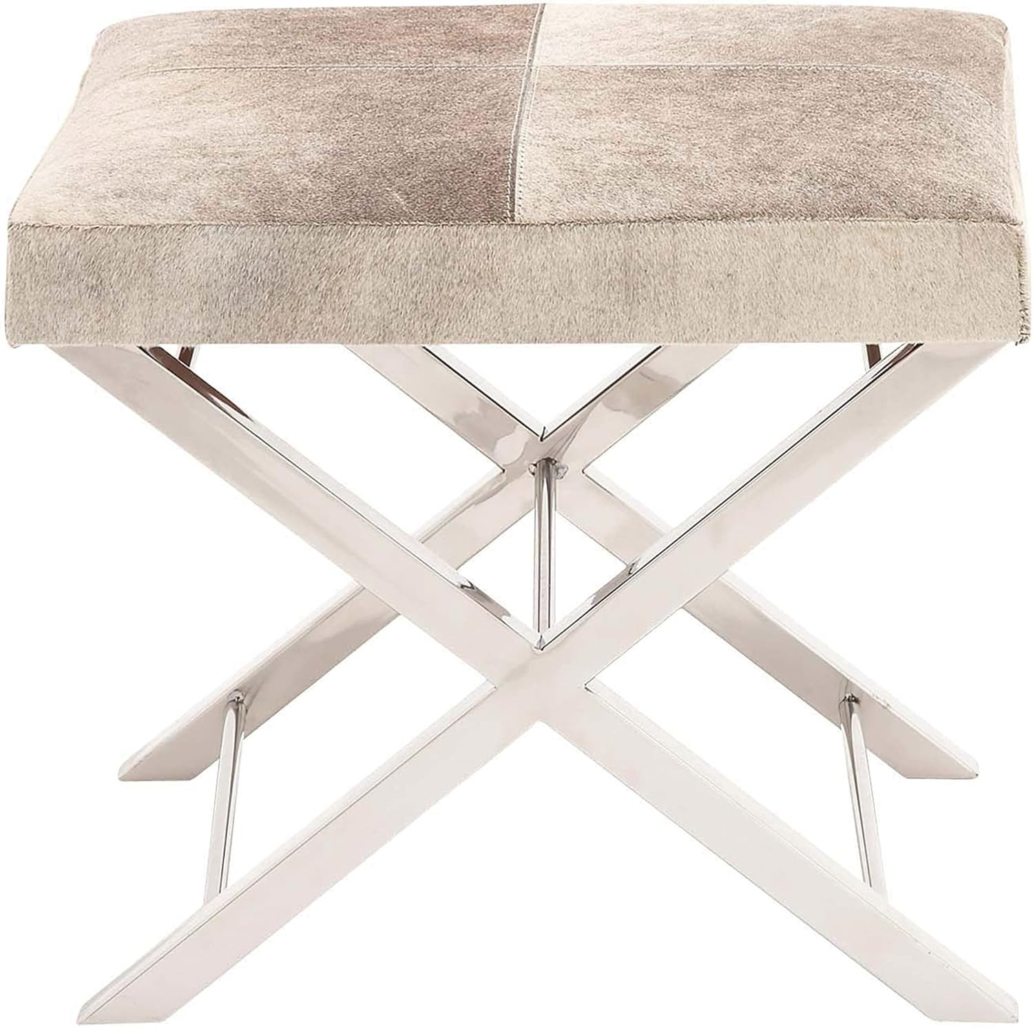 Deco 79 Stainless Steel Rectangle Stool, 20" x 16" x 18", Gray | Amazon (US)