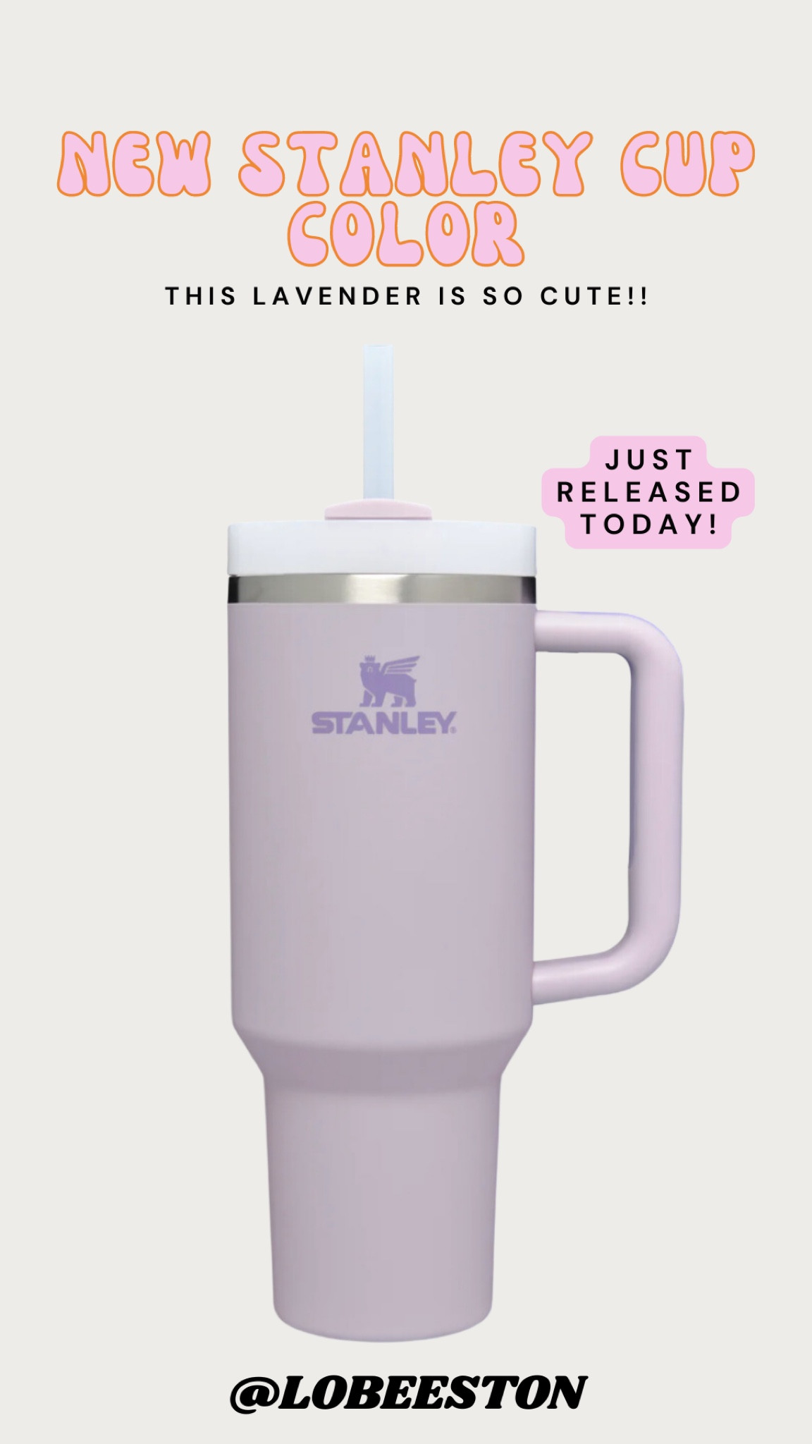 New Stanley Cup Color!! Love this cute Lavender color  