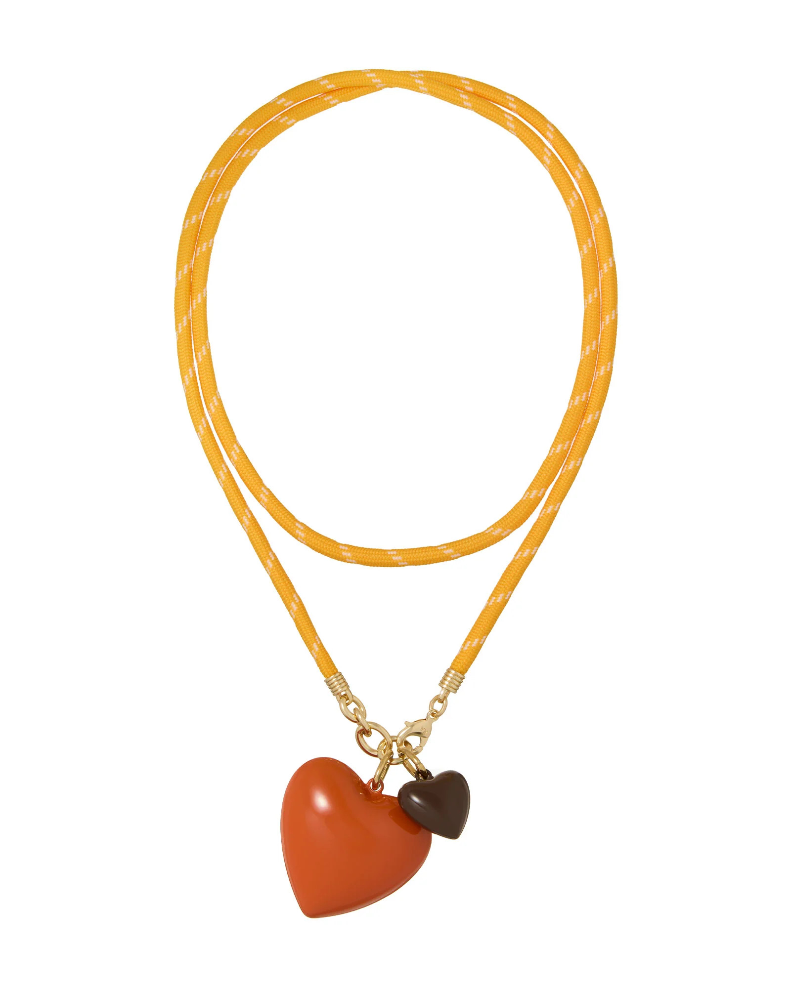 The Happy Cord Long Big Double Heart Necklace | Roxanne Assoulin
