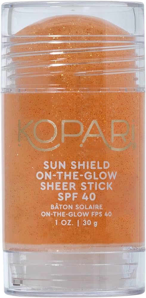 Kopari Sun Shield On-The-Glow Sheer Sunscreen Stick SPF 40, Sweat and Water Resistant Roll On Sun... | Amazon (US)