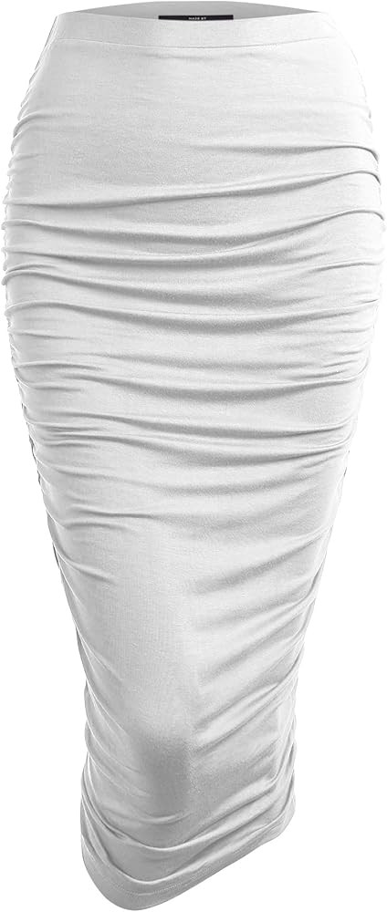 Made By Johnny Women's Slim fit Bodycon Party Club Night Out Elegant Ruched High Waist Long Penci... | Amazon (US)