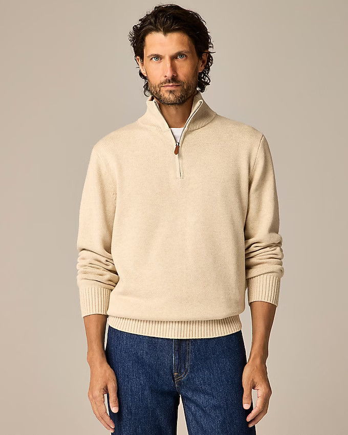 Heritage cotton half-zip sweater | J. Crew US