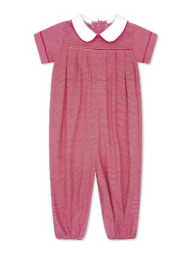 Precious Pleated Romper - Raleigh Red Ministripe | Lullaby Set