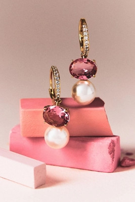 NADRI Crystal Pearl Drop Earrings | Anthropologie (US)