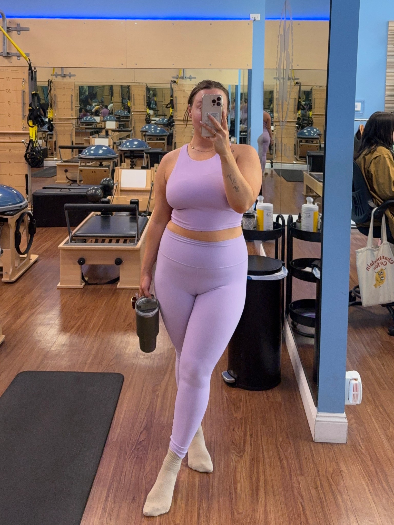 Pilates set! Love this color - wearing a Large in both 

#LTKMidsize #LTKActive #LTKFindsUnder50