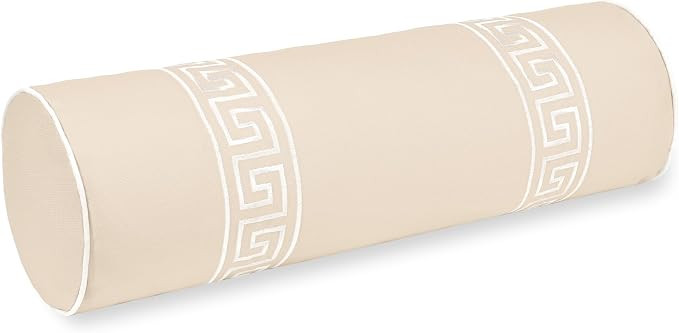 Hofdeco Premium Coastal Hampton Patio Indoor Outdoor Bolster Pillow Cover Only, 8"x24" Water Repe... | Amazon (US)