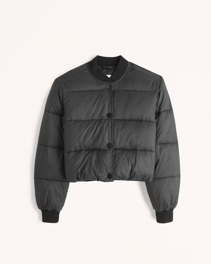 Cropped Bomber Jacket | Black Jacket Jackets | Black Bomber | Abercrombie Jacket Outfit | Abercrombie & Fitch (US)