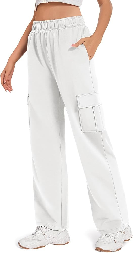TARSE Cargo Pants for Women Y2K Casual Baggy Joggers Elastic Waist Wide Leg Pants with Pockets | Amazon (US)