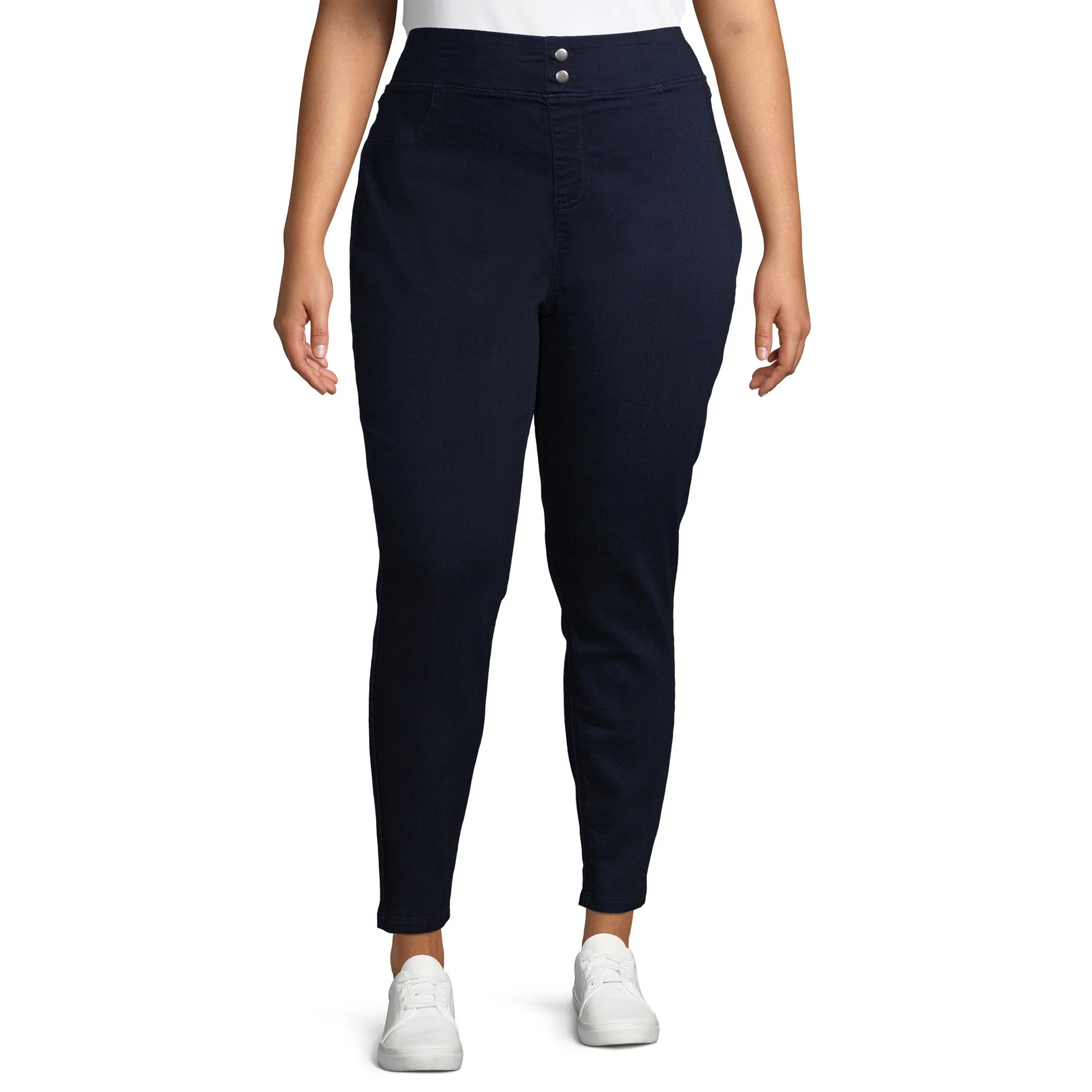 Terra & Sky Plus Size Double Button Fly Jeggings | Walmart (US)