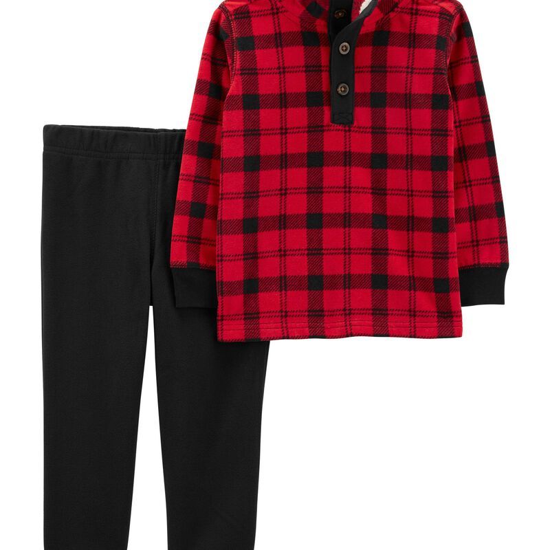 Toddler 2-Piece Buffalo Check Fleece Pullover & Jogger Set | Carter's