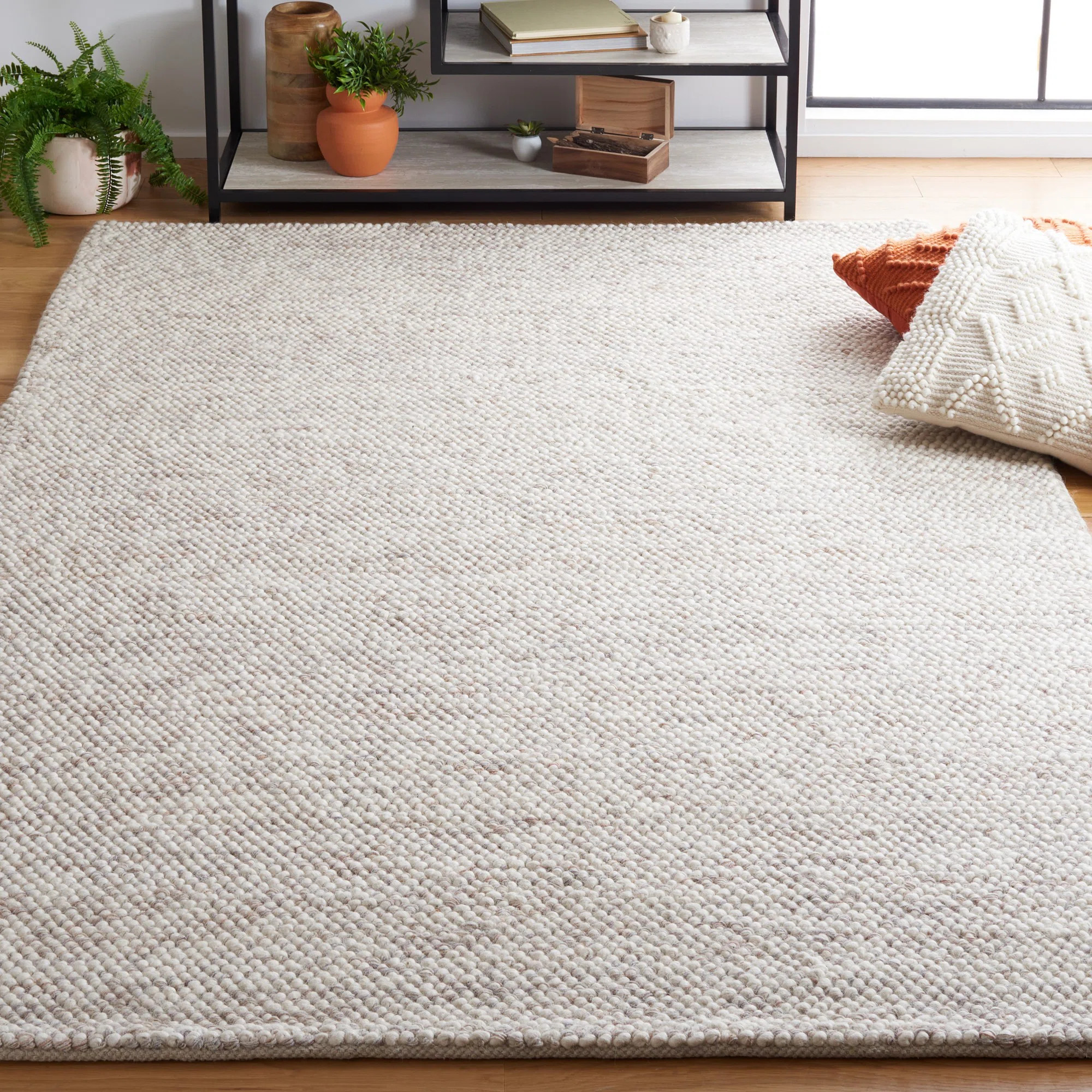 Beachcrest Home Almus Geometric Handmade Hand-Loomed Beige / Ivory Area Rug & Reviews | Wayfair | Wayfair North America