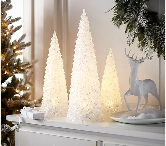 Illuminated Glistening Tree w/Clear & Color Morph Lights by Valerie - QVC.com | QVC