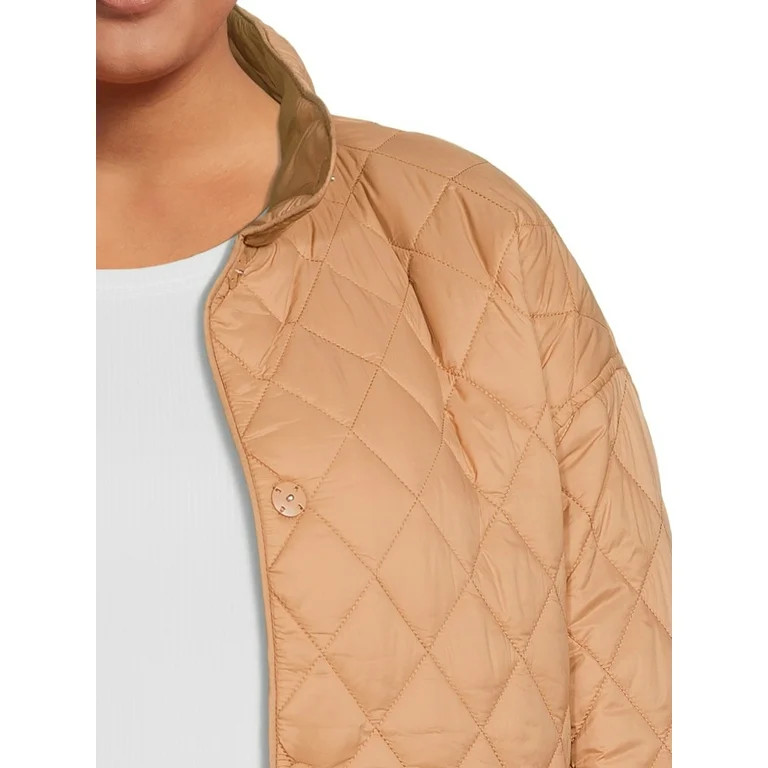 Time and Tru Women's and Plus Quilted Barn Coat | Walmart (US)