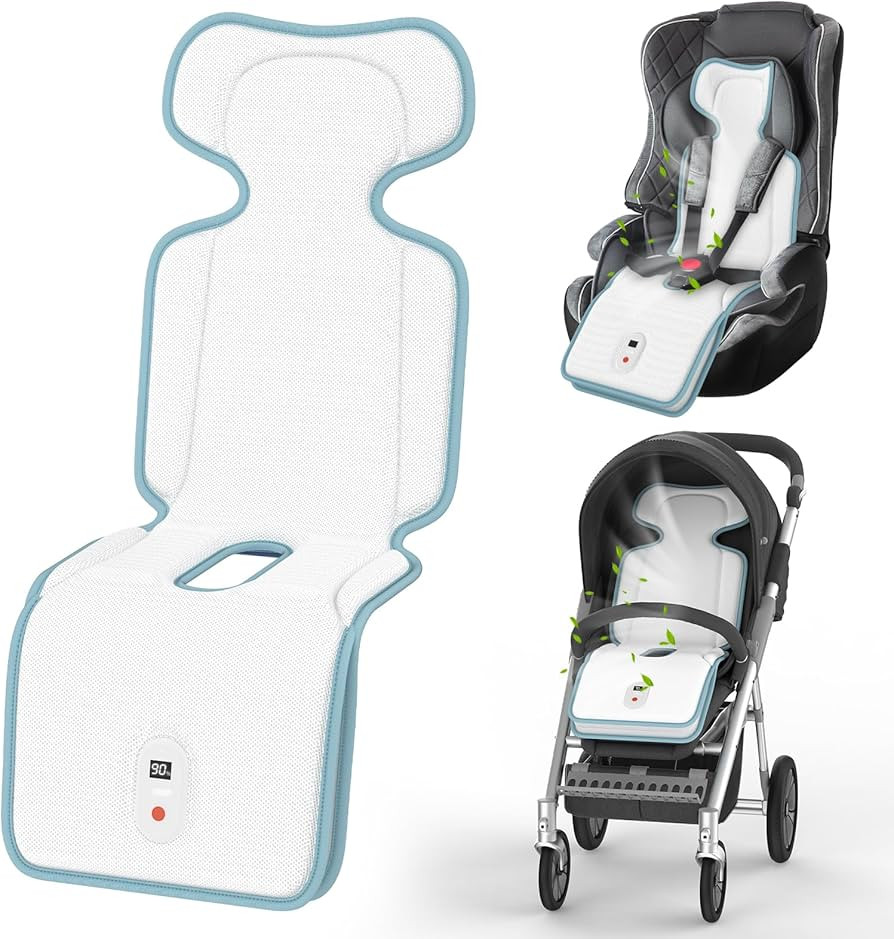 Baby Stroller Cooling Pad,Car Seat Cooler with 2 Built-in Blowers | Up to 10h Runtime & 10000mAh ... | Amazon (US)
