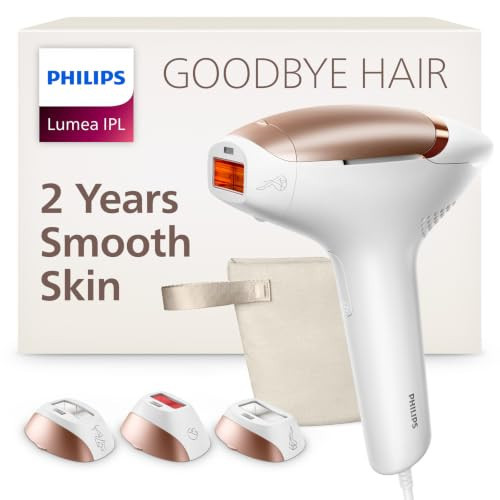 Philips Lumea 8000 Series IPL Hair Removal Device, Permanent Laser Hair Reduction for Women & Men, Easy and Comfortable Use at Home, SenseIQ, 3 Attachments for Body, Face, Intimate, BRI937/03 | Amazon (US)