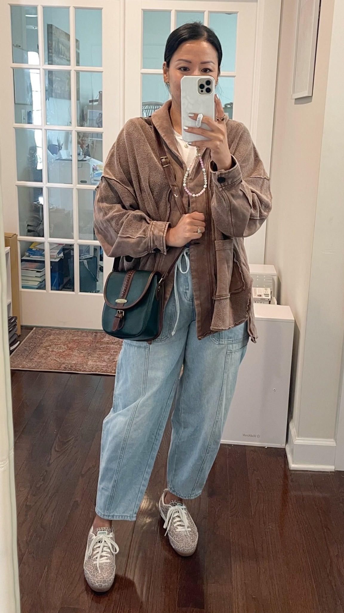 Size small jeans
Sized down full size in sneakers

#LTKootd #LTKmomlife #LTKOver40