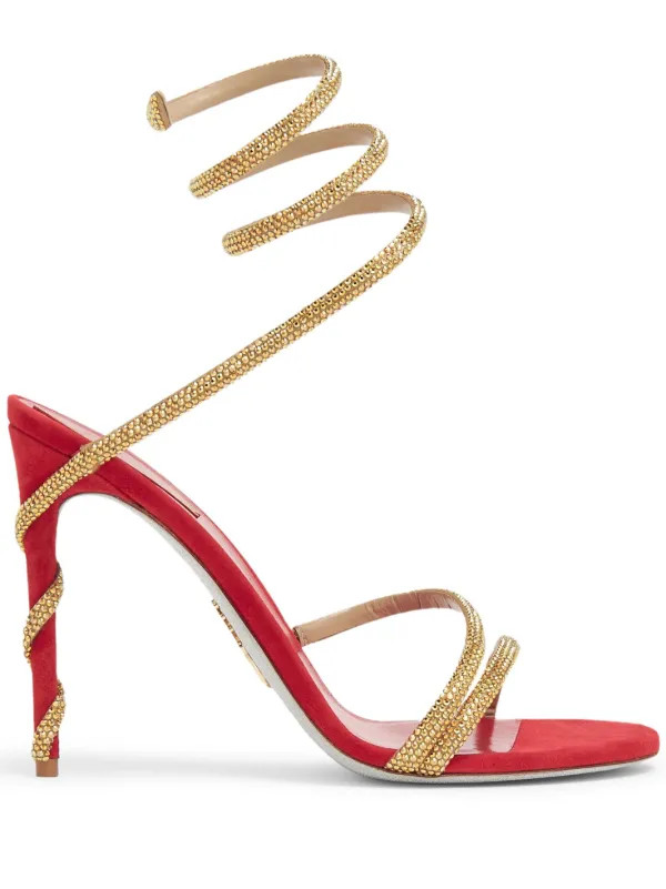 René Caovilla Wraparound crystal-embellished Sandals - Farfetch | Farfetch (CN)