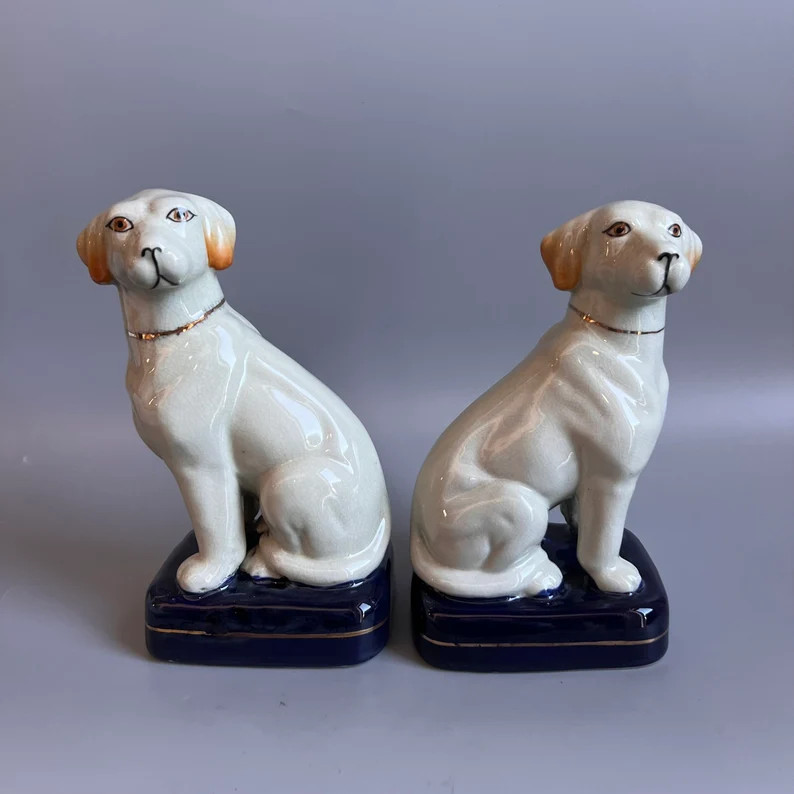 Staffordshire Dogs Pair Reproduction Labrador Figurines Man Cave Decor - Etsy | Etsy (US)
