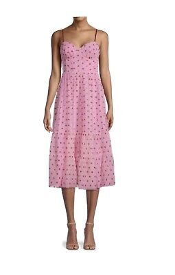 Betsey Johnson Pink Metallic Heart Print Mesh Midi Dress Size US 12 | eBay US