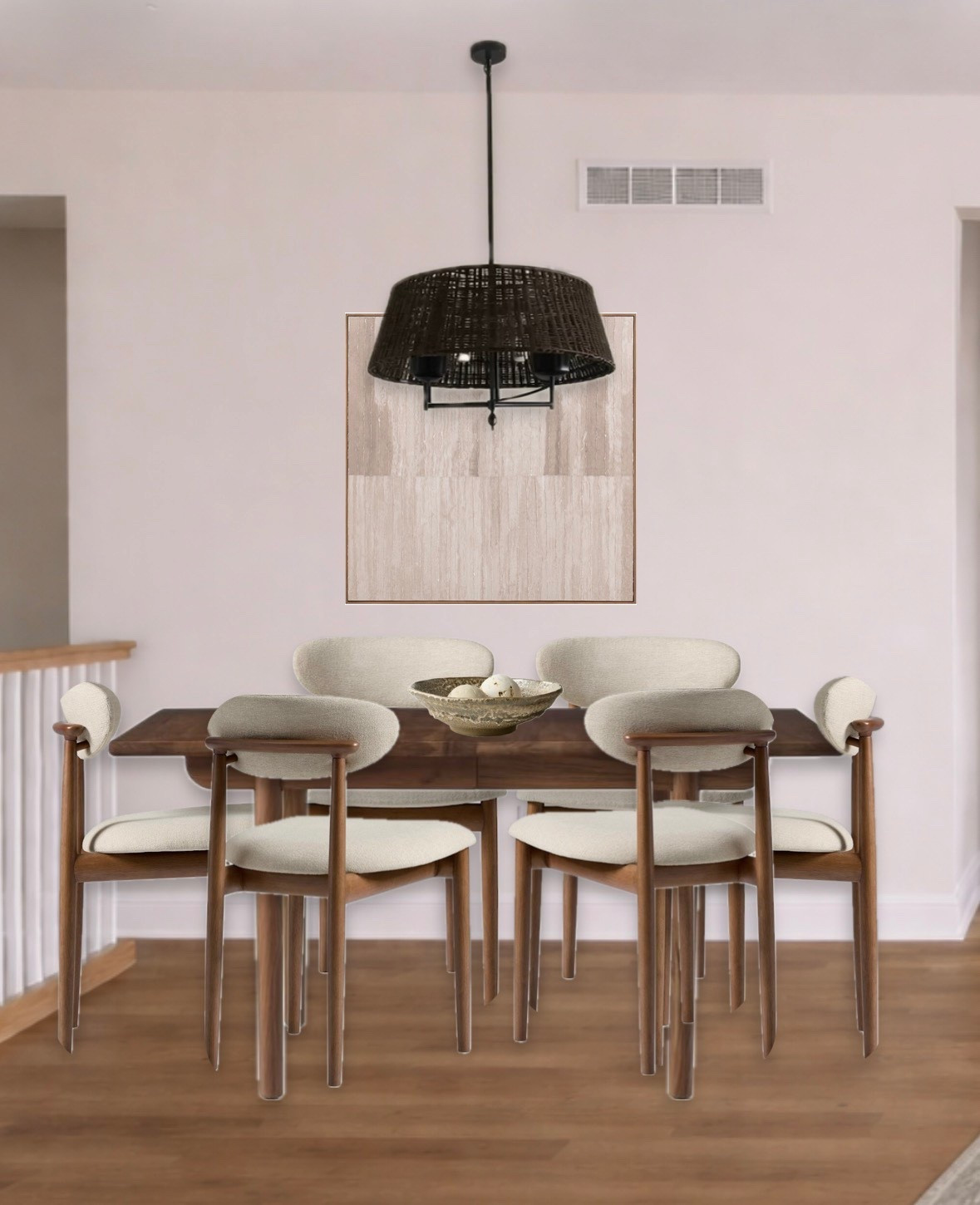 The dining nook refresh you didn’t know you needed 🤎 Warm wood tones, soft upholstered seating, and an extendable table make this space perfect for everyday meals and hosting guests. Timeless, practical, and elevated.

Shop this look for extendable dining tables, upholstered dining chairs, dining room lighting, neutral wall art, and warm modern decor. Everything linked in my LTK.

#LTKhome #diningroomdecor #diningnook #neutralhome #midcenturymodern #homedecor #interiordesign #warmminimalism #diningtable #homeinspo