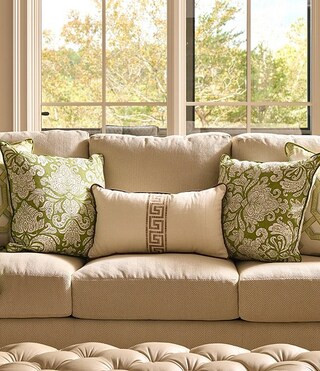 Southern Living Greek Key Tape Embroidered Lumbar Decorative Pillow | Dillard's | Dillard's