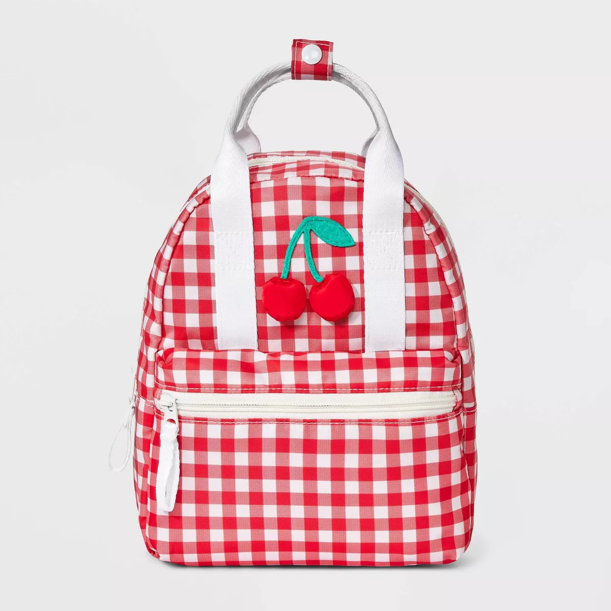 Girls' 10" Cherry and Gingham Mini Backpack - Cat & Jack™ White/Red | Target