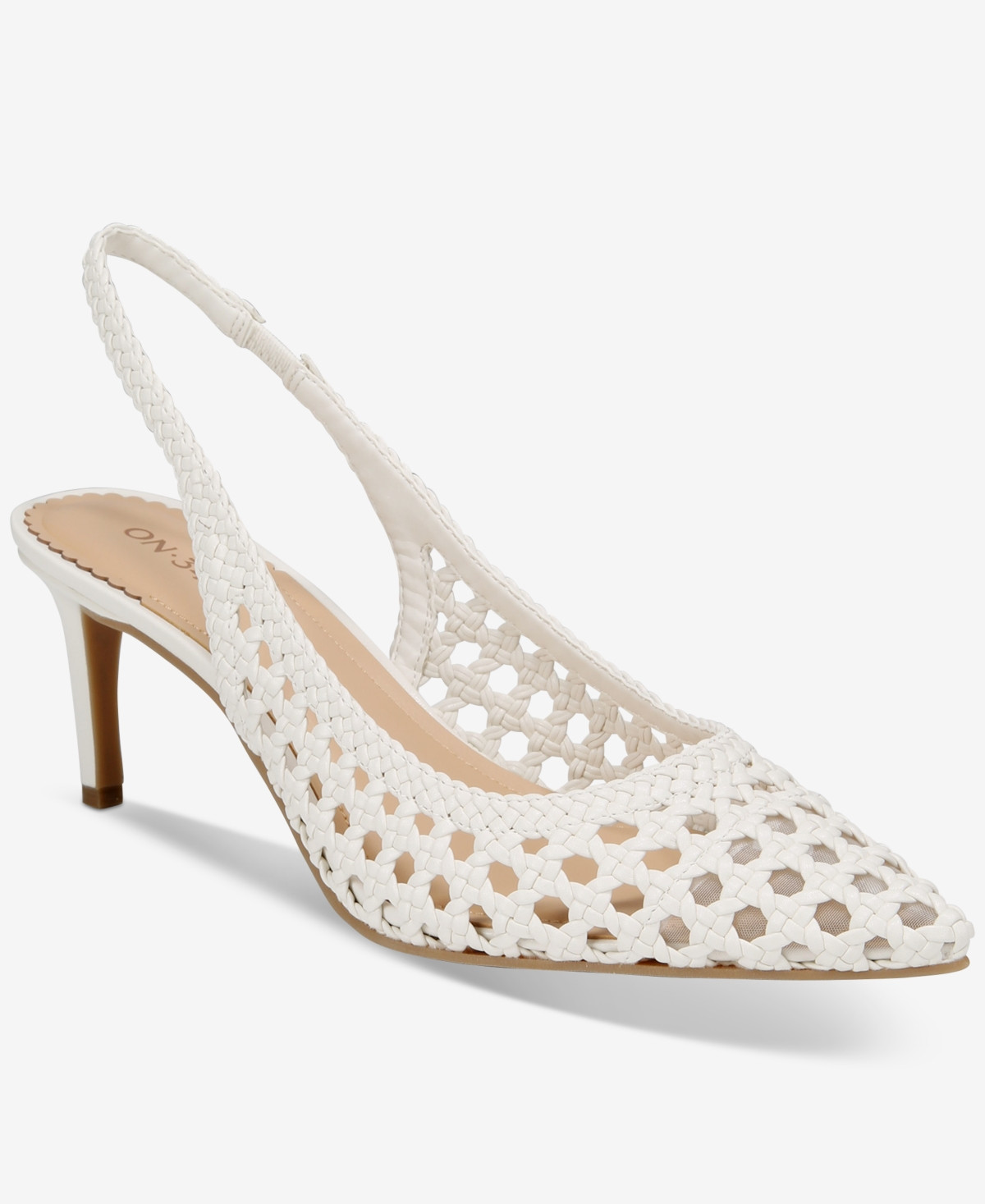 On 34th Women's Monikaa Pointed-Toe Pumps, Exclusively at Macy's - White Woven | Macy's