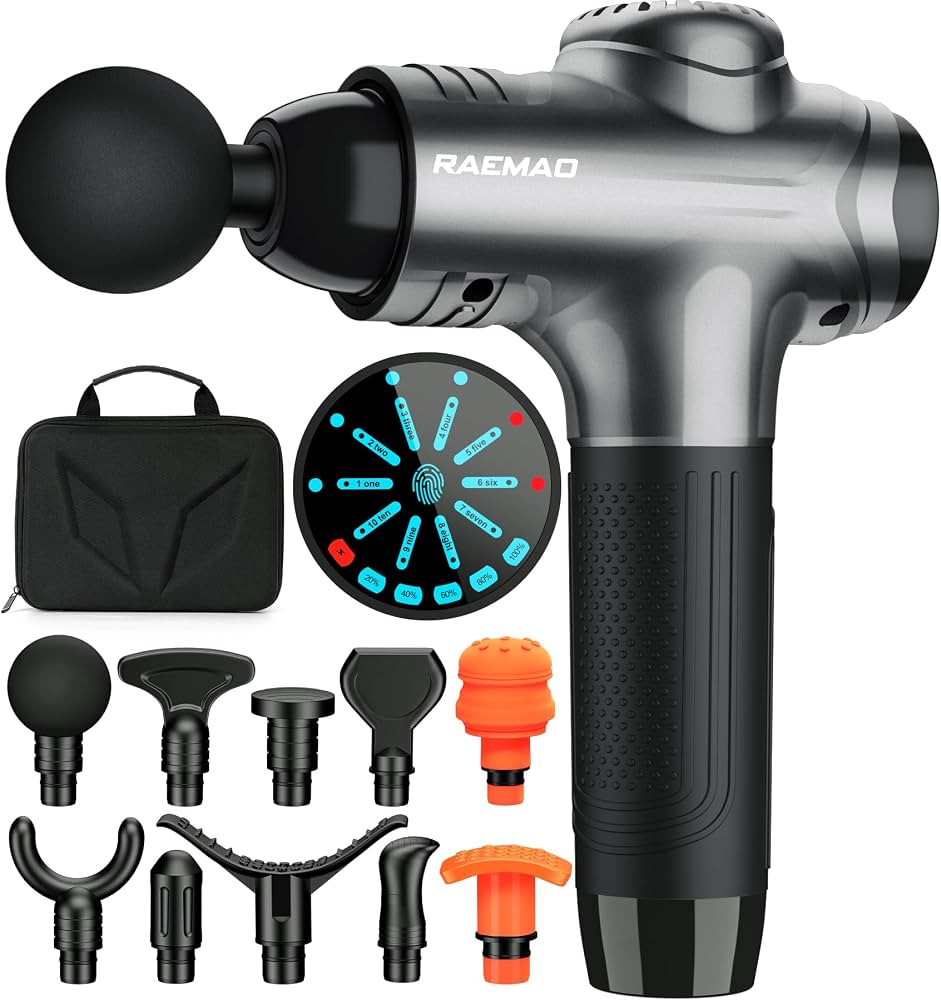RAEMAO Massage Gun Deep Tissue, Back Massage Gun for Athletes for Pain Relief Attaching 10 PCS Sp... | Amazon (US)