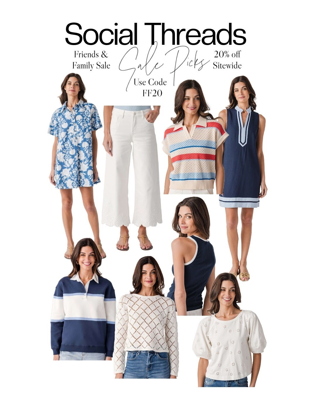 Social Threads Friends & Family Sale
20% off Sitewide
Use code FF20

#LTKSaleAlert #LTKOver40 #LTKSeasonal