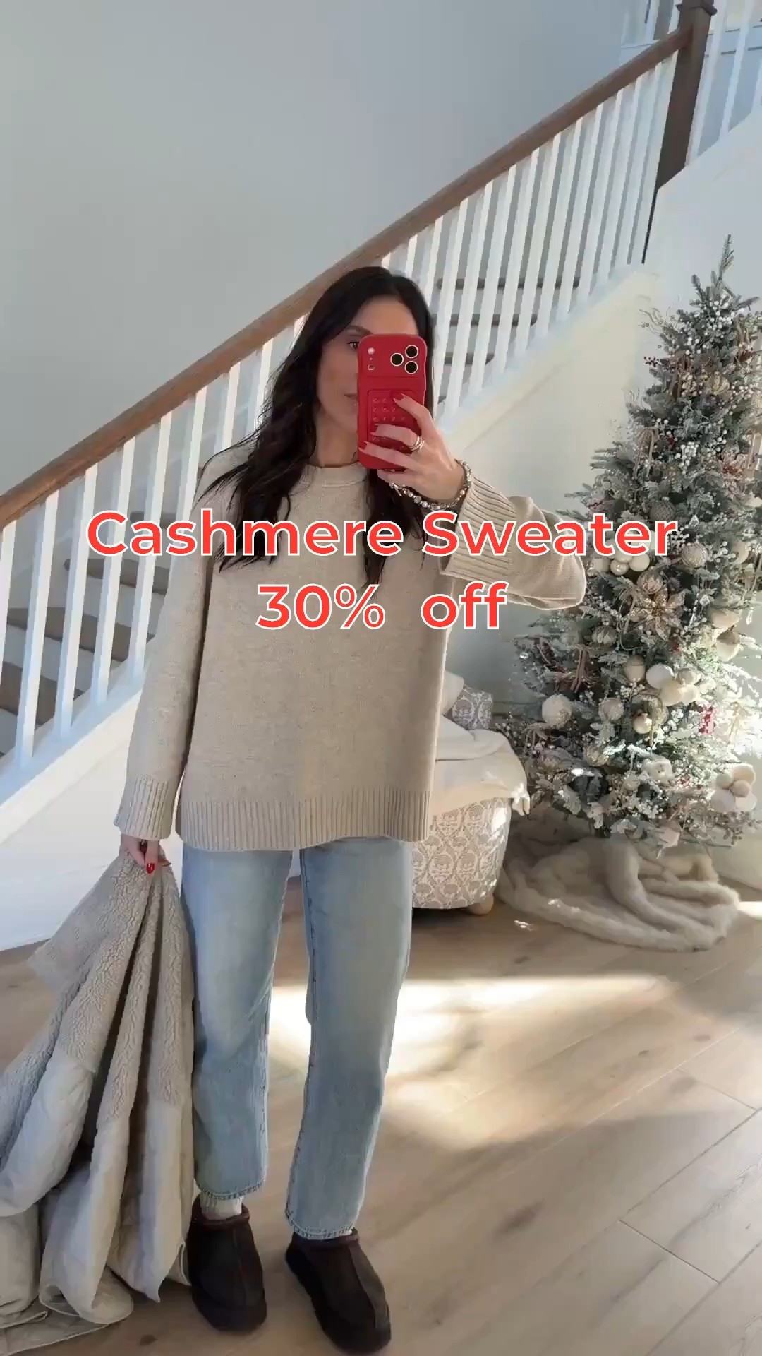 Cashmere sweater on sale, 30% off.

Everyday winter outfit, Florida winter, oversized sweater, annabrstyle.

#LTKSaleAlert #LTKOver40 #LTKFindsUnder100