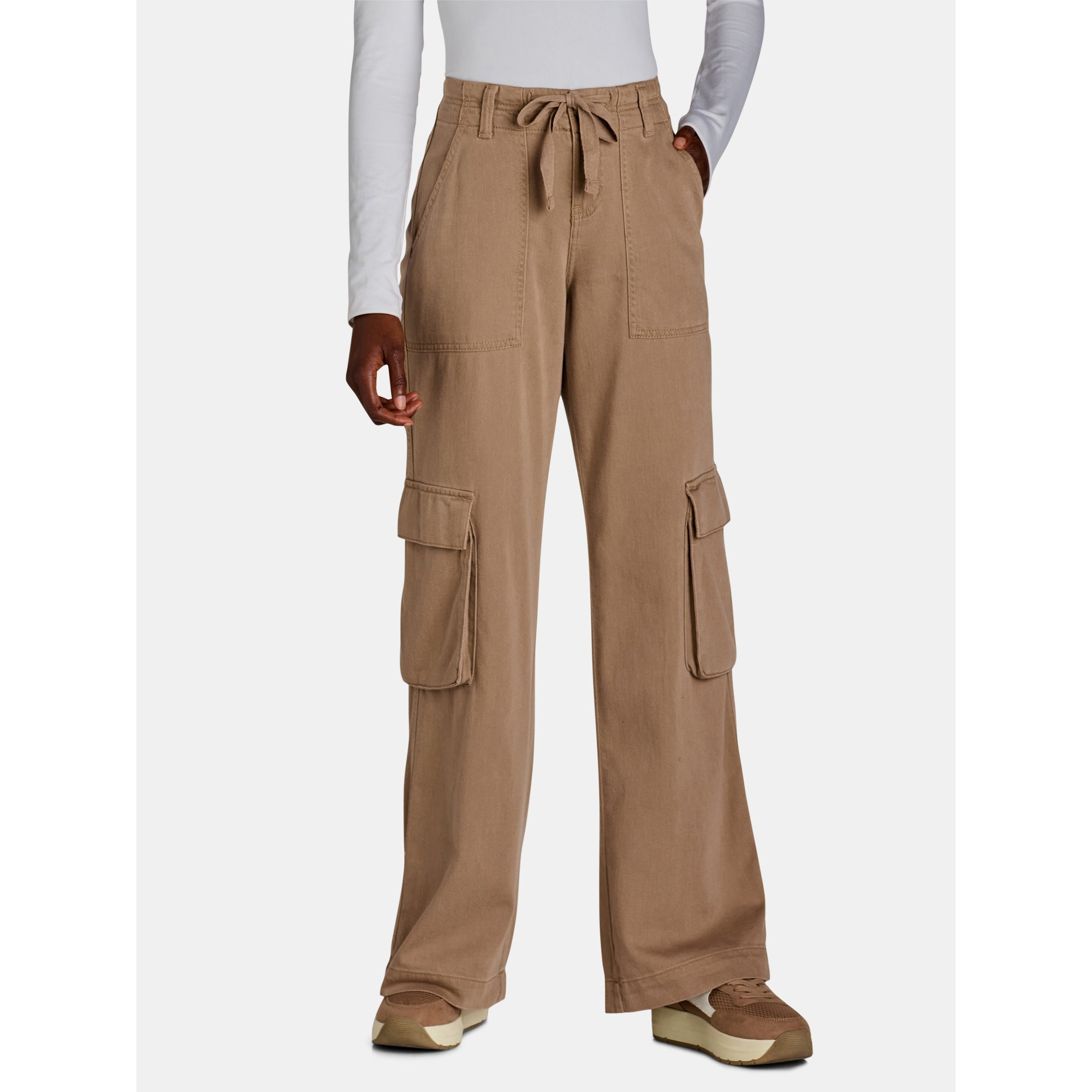 Time and Tru Women's Drawstring Cargo Pants, Sizes 2-20 | Walmart (US)