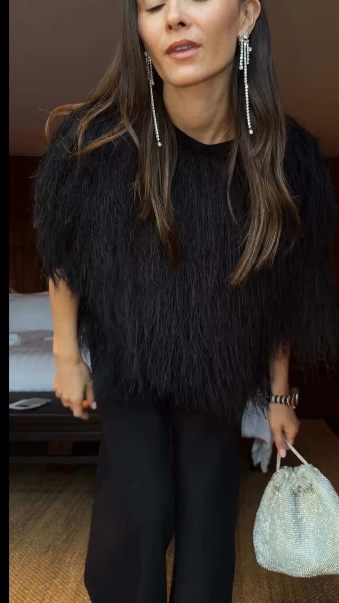 Partywear, New Year’s Eve outfit, party outfit, feather top, silk pants, silk trousers, festive outfit, festive outfit ideas, date night look 

#LTKpartywear #LTKdatenight #LTKstyletip