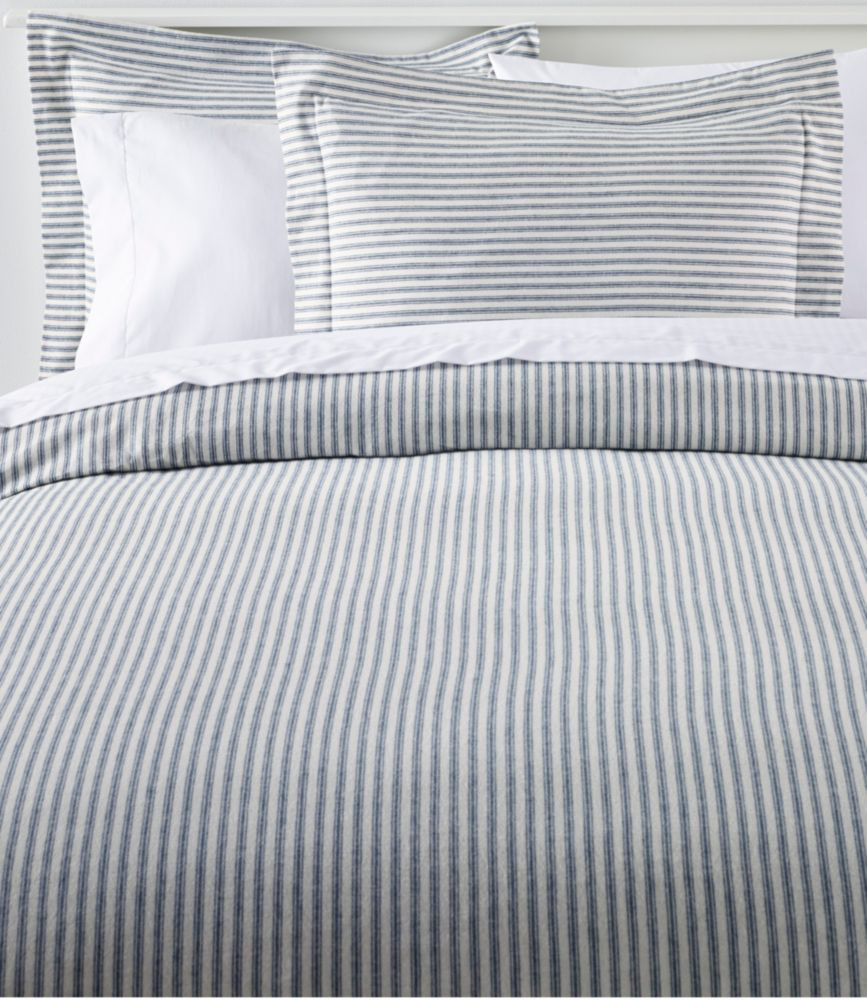 Ultrasoft Comfort Flannel Comforter Cover Collection, Stripe Mariner Blue L.L.Bean | L.L. Bean