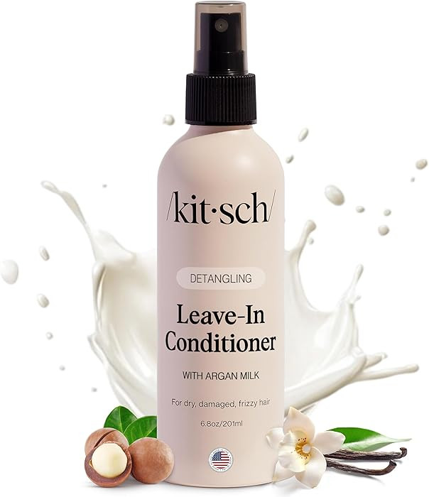 Kitsch Argan Milk Leave In Conditioner Spray – Hair Detangler Spray for Curly, Wavy, Fine, Dry ... | Amazon (US)