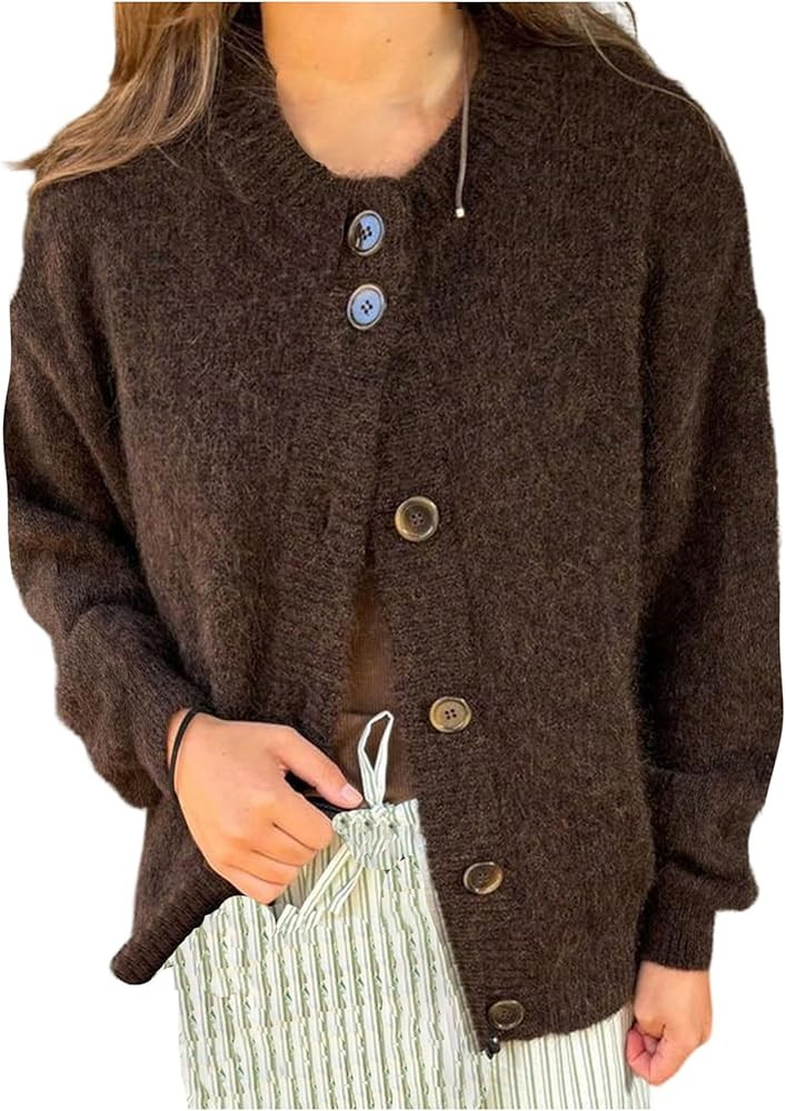 GORGLITTER Women's Button Up Knit Cardigan Open Front Casual Dressy Fall Trendy 2025 Cute Long Sl... | Amazon (US)