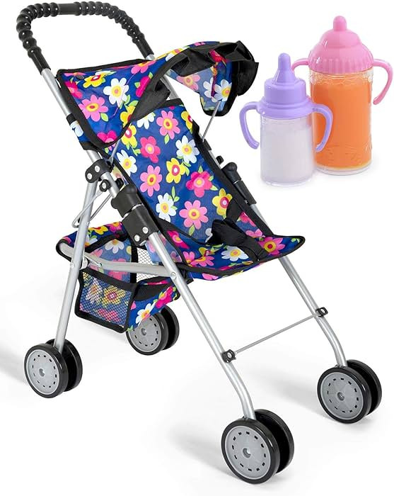 fash n kolor® - Doll Stroller My First Baby Doll Strollers Toy - Flower Design with Basket in Th... | Amazon (CA)