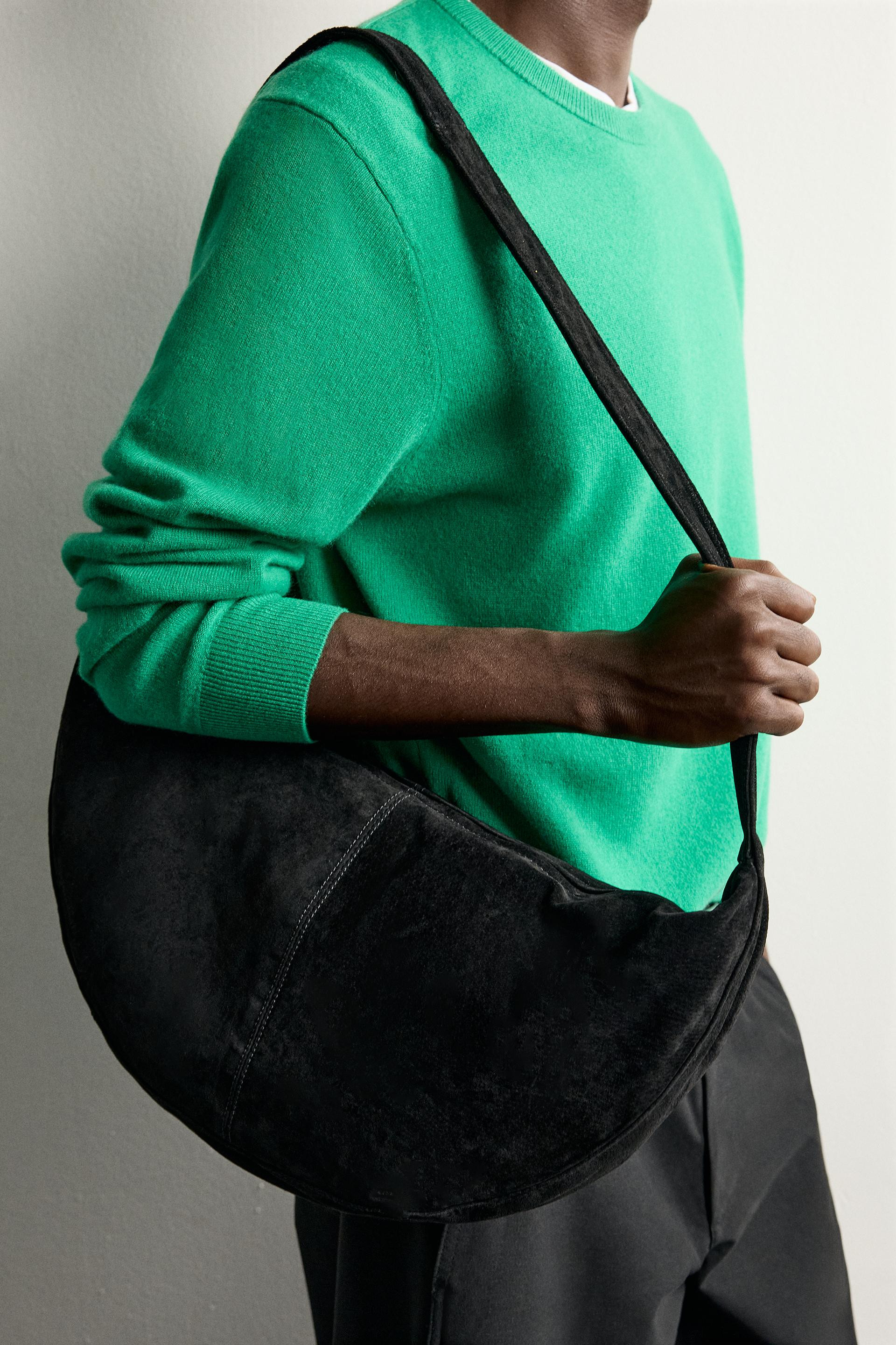 Zara - Leather Shoulder Bag - Men - Gray - Men | Zara US