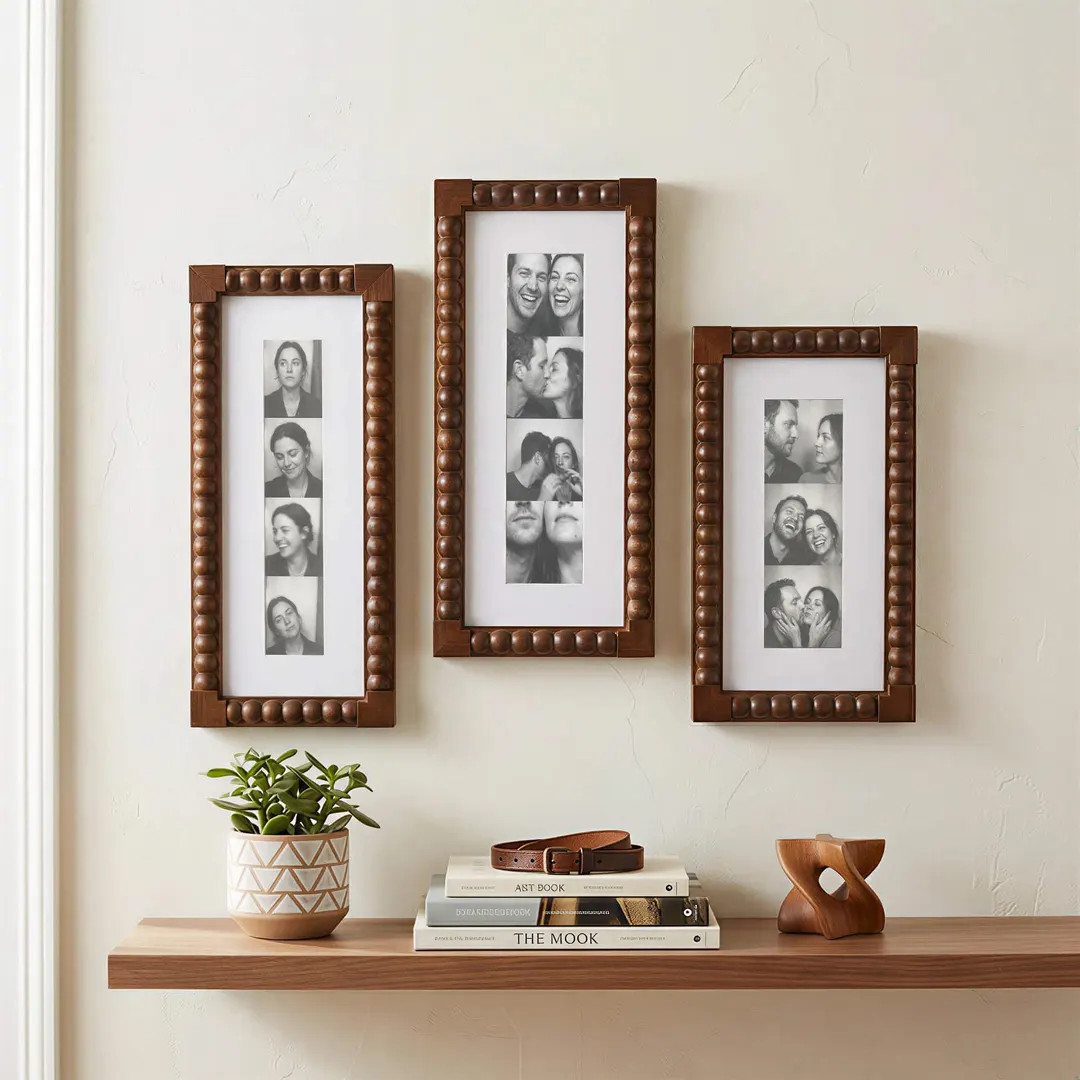 Vintage Beaded Wood Photo Booth Frame 2x6"/2x8"/4x20cm Collage Frames - Wall & Tabletop Display f... | Etsy (US)