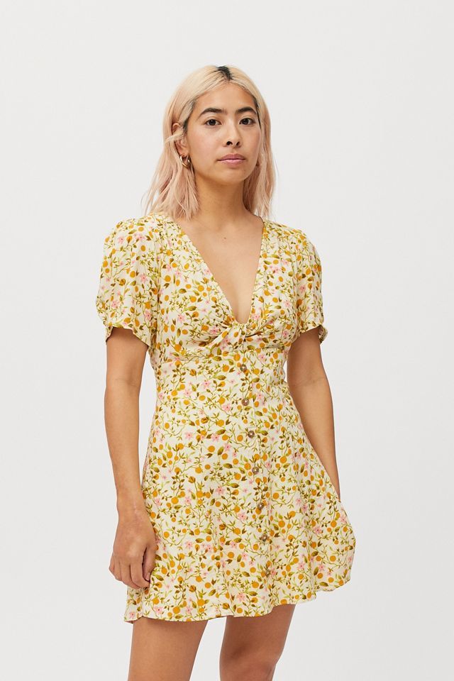 UO Bettie Twist-Front Mini Dress | Urban Outfitters (US and RoW)