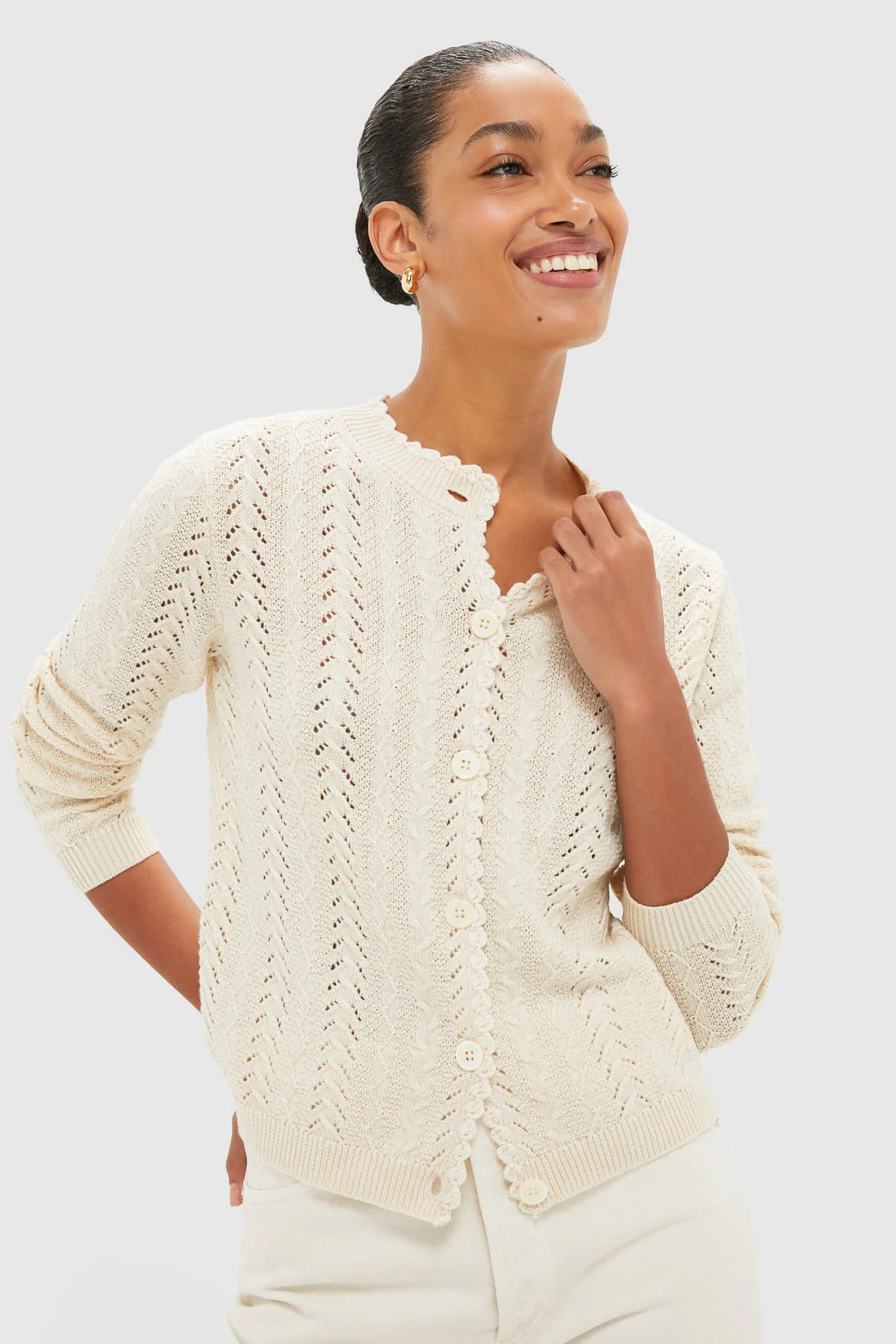 Champagne Annalise Cardigan | Tuckernuck (US)