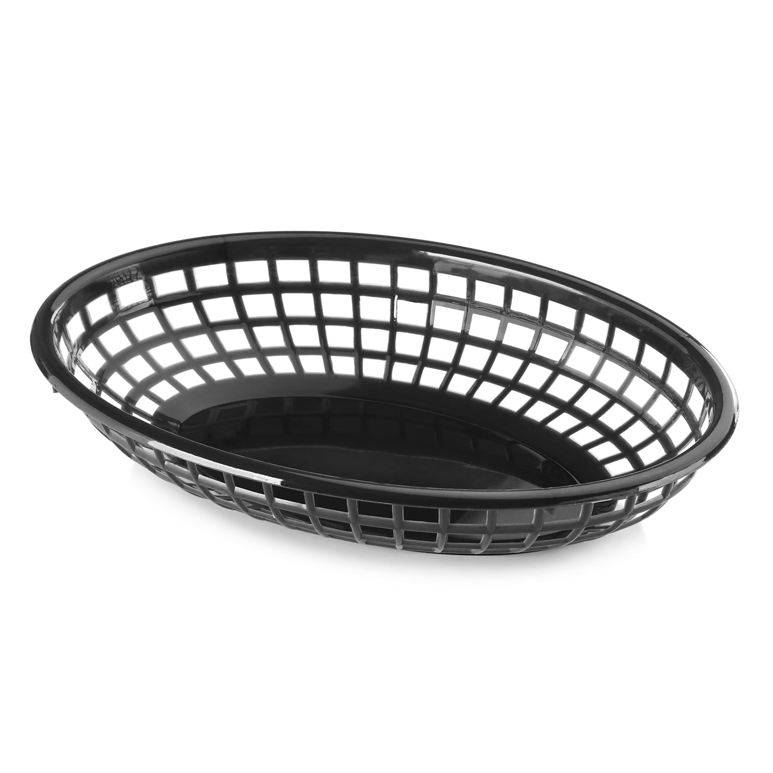 New Star Foodservice 44140 Fast Food Baskets, 9 1/4-Inch x 6-Inch Oval, Set of 12, Black | Amazon (US)