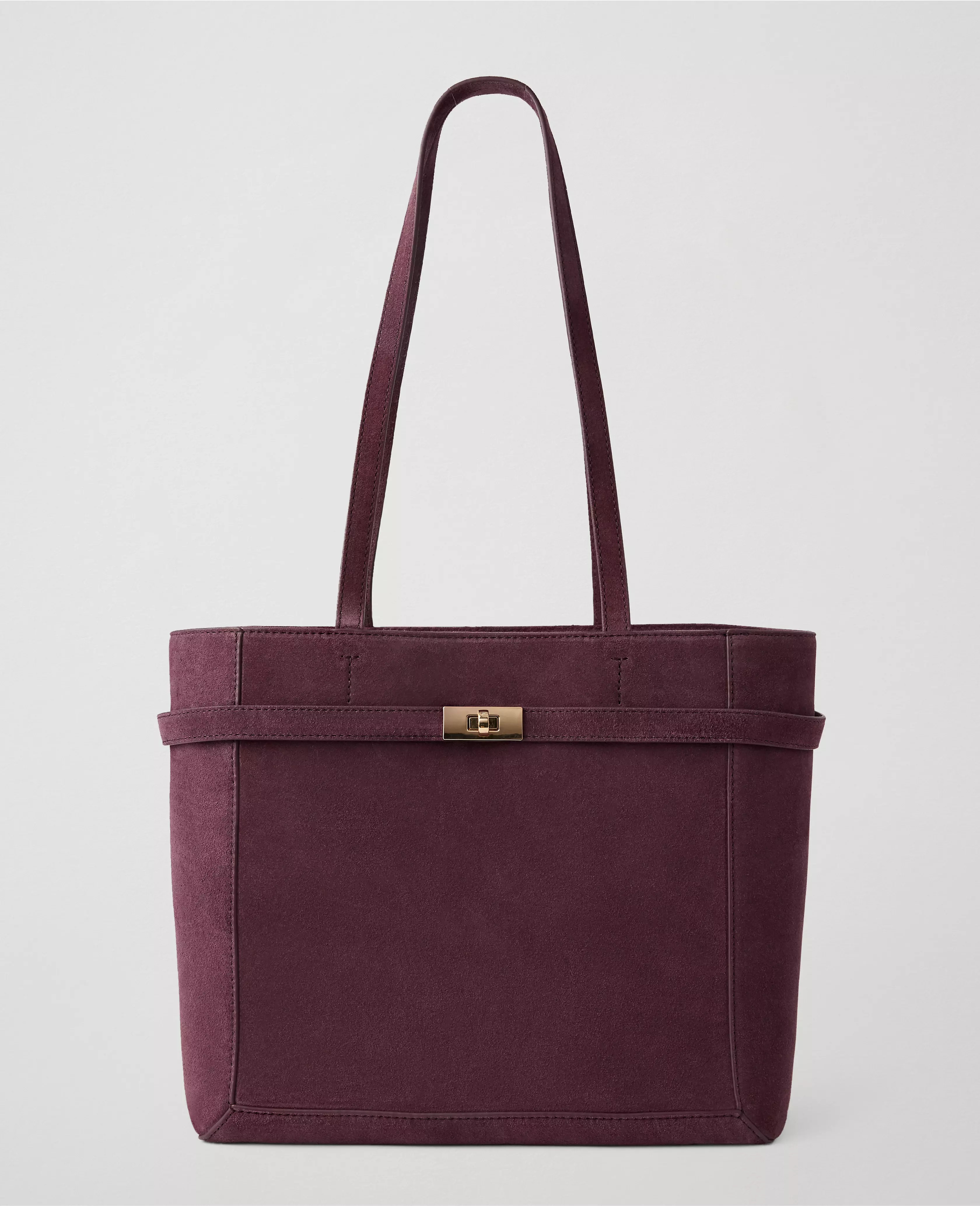 Suede Belted Tote | Ann Taylor