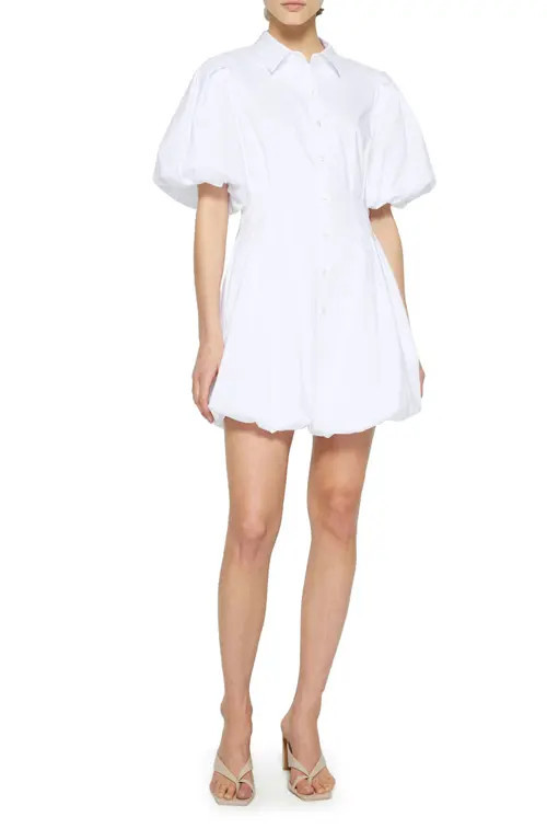 Simkhai Cleo Bubble Shirtdress in White at Nordstrom, Size 0 | Nordstrom