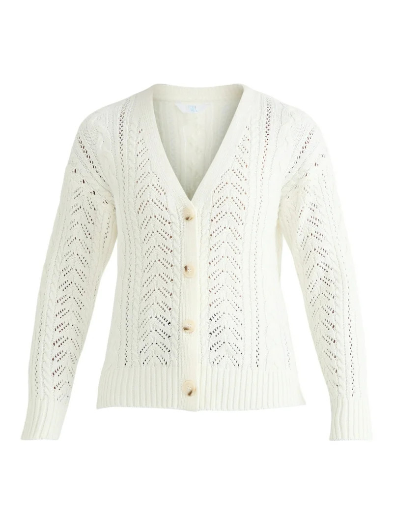 Time and Tru Women's Boyfriend Cardigan Sweater, Lightweight, Sizes XS-XXXL | Walmart (US)