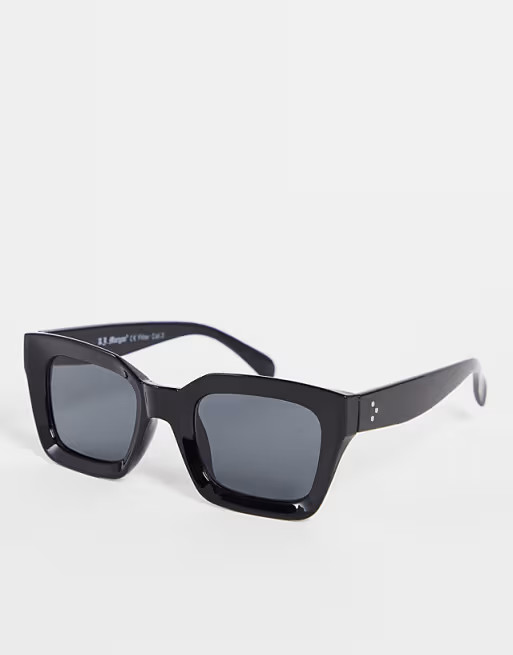 AJ Morgan – Potent – Eckige Sonnenbrille in Schwarz | ASOS (Global)