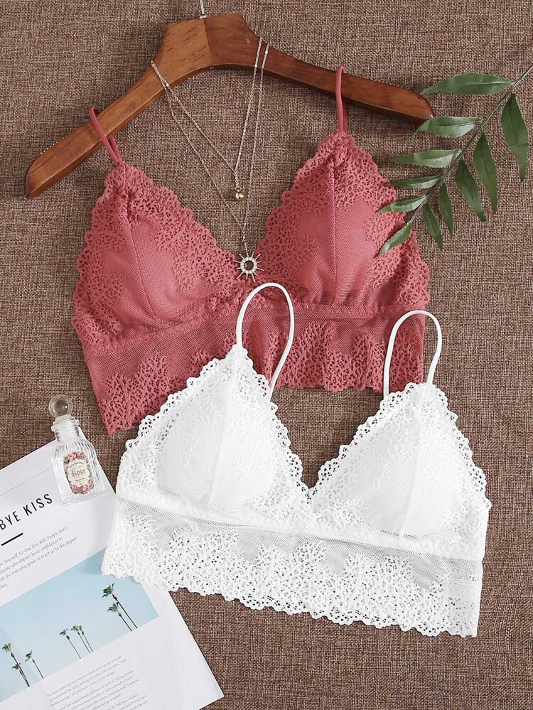 2pack Floral Lace Bra Set | SHEIN